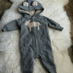 Carter's grey hooded baby bunting snowsuit